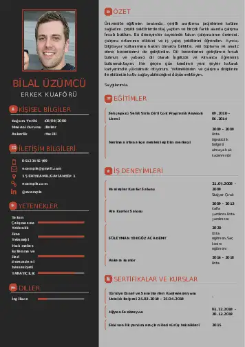 Kuaför Cv Örnekleri cv indir